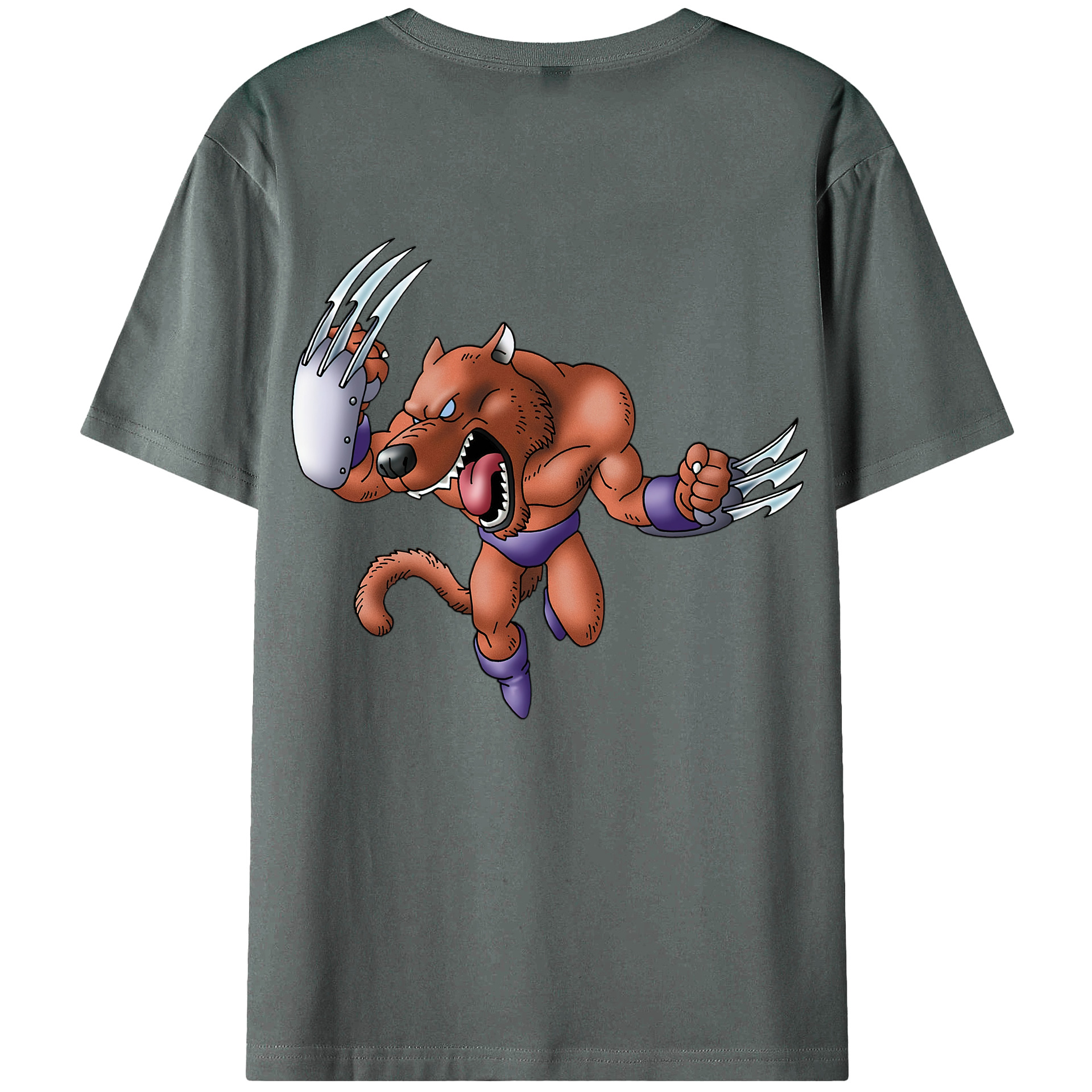 （画像用） ドラゴンクエスト Doragon Kuesuto Dragon Quest 綿100％半袖Tシャツ（背面プリント）